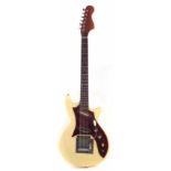 Framus Super Strato electric guitar circa 1965, finished in cream with later tortoiseshell