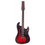 Burns Double Six twelve string electric guitar, club series, serial number 0303004, with red burst