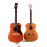 Harmony Sovereign acoustic guitar, model H-6303, with soft case also an Eko 12 string acoustic