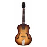 Hofner Congress archtop guitar 1958, serial number 6691, 103cm overall length