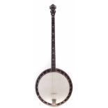 Ludwig Kenmore plectrum banjo, serial number 5097, made in Chicago circa 1927, fitted with