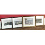 A quantity of various engravings of Chatsworth House & Haddon Hall to include English School, 18th