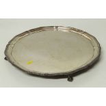 A silver salver by Elkington & Co on ball and claw feet (1250g Approx) Unfortunately we are not