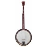 Baldwin 5 string banjo, serial number 2SR-2140-G, with archtop cast aluminium pot and raised brass