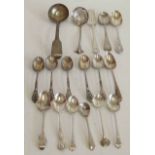 15 pieces silver flat ware and two ladles. Unfortunately we are not doing condition reports on