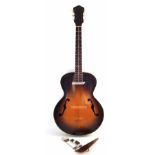 Gibson Cromwell archtop guitar in need of restoration, the detached neck stamped EC-49, with