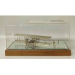 20th century sterling silver scale model of the "Wright Brothers" "Flyer" No.550 in perspex