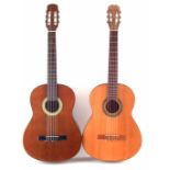 Diaz Spanish / Classical guitar model SC307 and one other maked B.M imported by Barns Mullins, one