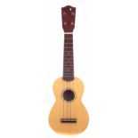 Lani Soprano ukulele, model LS-50, mahogany back and sides, with an older case, 54cm long