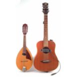 Luna 3/4 guitar, model MUS SAF MAH, all mahogany construction, fitted with a sound hole pickup, also