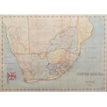 Map of South Africa, dated March 1901, hand drawn by Thomas Brassington, with extensive