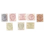 GB QV 1884 lilac and greens set to 6d mint (eight stamps in all).