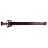 Rare Katzbalger Landsknecht sword circa 1530, together with unusual period leather and wood scabbard