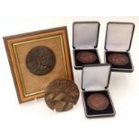 Five bronze medals cast and designed by Ron Dutton We cannot do condition reports for this sale.