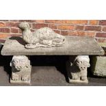 Pre-cast garden bench and other We cannot do condition reports for this sale.