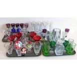 A large collection of Waterford glassware in various sets, colours and designs including three boxed