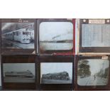 Approximately 35 black/white photographic slides mainly depicting locomotives, i.e. Siemens Train