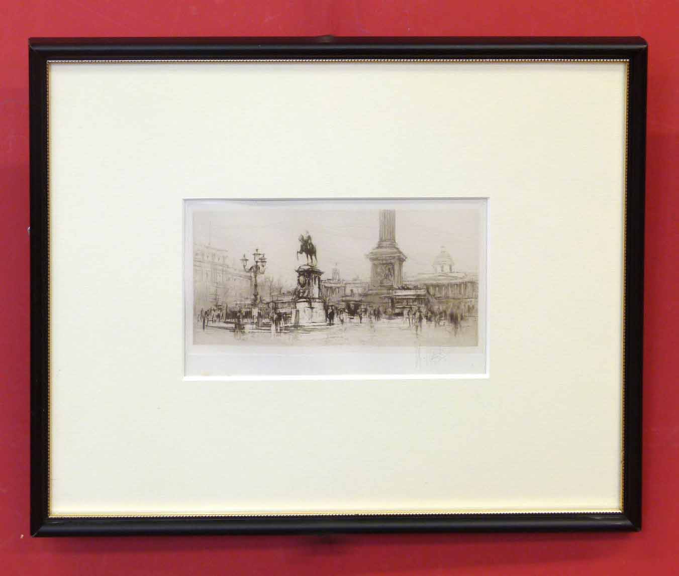 William Walcot, Trafalgar Square, signed etching.