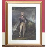 Large hand coloured engraving of Lord Nelson