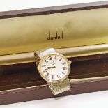 A Dunhill silver plated watch