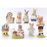 Eight Royal Albert Beatrix Potter figures and a Beswick figure of Dribble