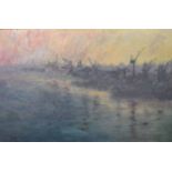 Anton Beaver, 20th century, "Sunrise over the Mersey", titled on artist's label verso, acrylic on