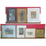 A quantity of original artworks by Maurice Feild (Euston Road School, 1905-1988) to include rural