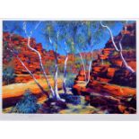 After Rolf Harris (Australian, 1930-), "Hamersley Red Rocks", signed and numbered 72/195 in pencil