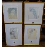 Four gilt framed nude study prints bearing Clive Christian medallion Unfortunately we are not