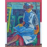 Jerzy Faczynski (1917-1994) "A Nurse" oil on board, unframed, 45 X 34.5cm, 18 x 13 inches