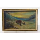 Herbert St. John Jones, Sheep At Sunset, oil Unfortunately we are not doing condition reports for