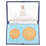 Boxed Battle of Britain Commemorative Medals two coin set, coined in hall-marked 22ct gold.