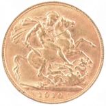 1910 King Edward VII gold sovereign.