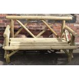 Rustic style garden bench in tanalised timber. Unfortunately we are not doing condition reports