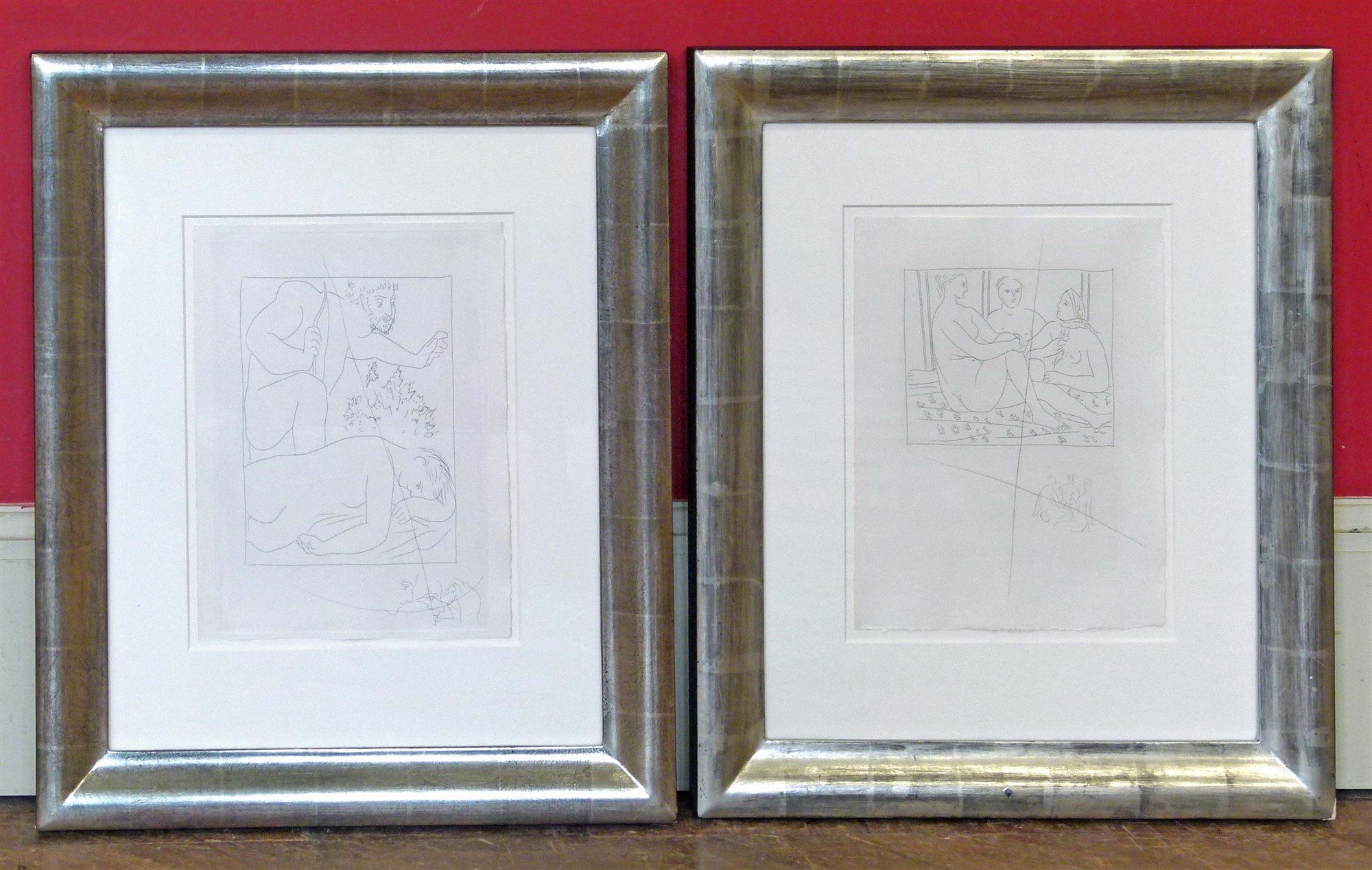 A pair of framed Picasso etchings Unfortunately we are not doing condition reports for this sale.