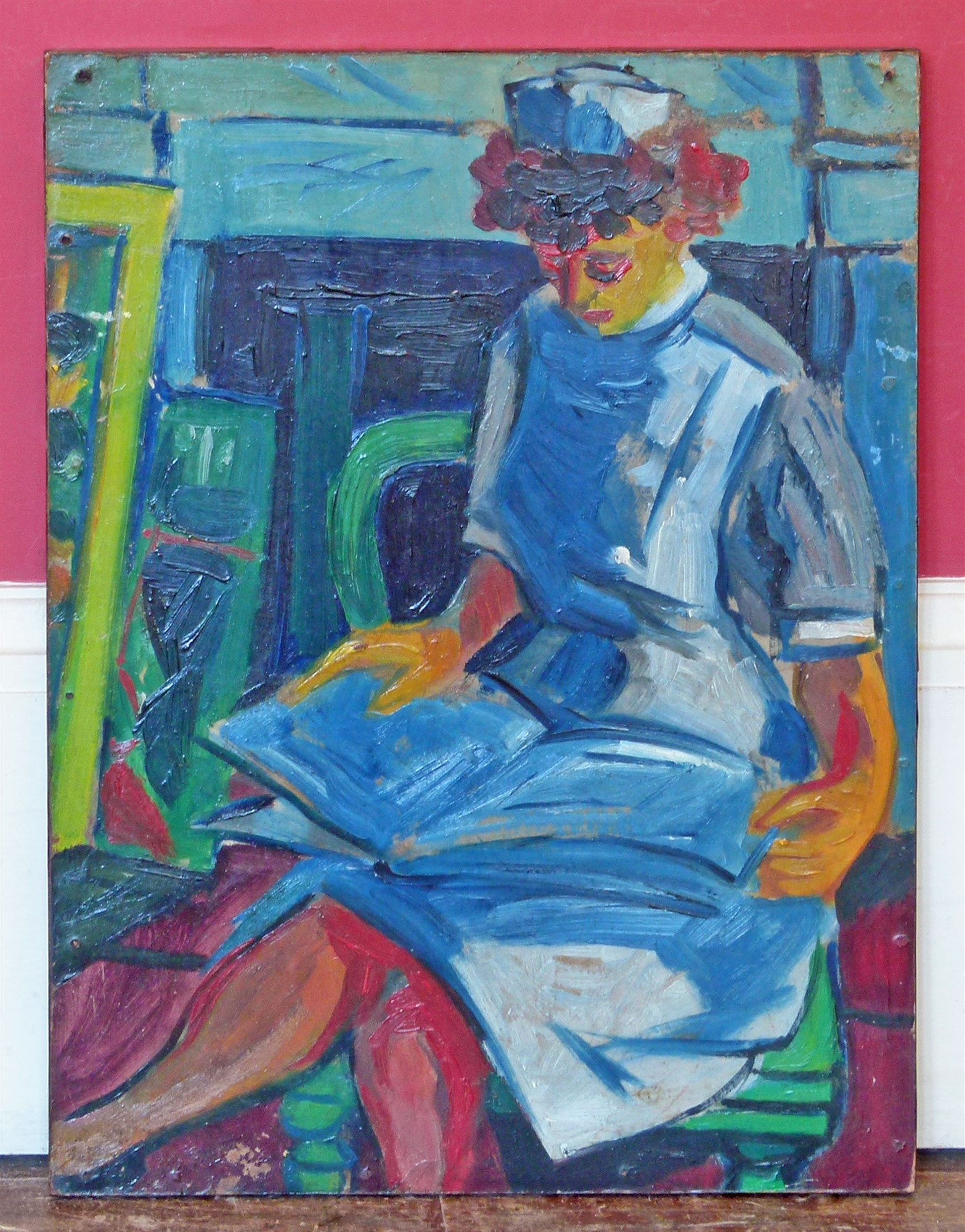 Jerzy Faczynski (1917-1994) "A Nurse" oil on board, unframed, 45 X 34.5cm, 18 x 13 inches