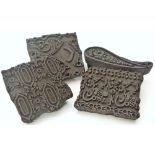 Four silk Indian printing blocks Unfortunately we are not doing condition reports for this sale.