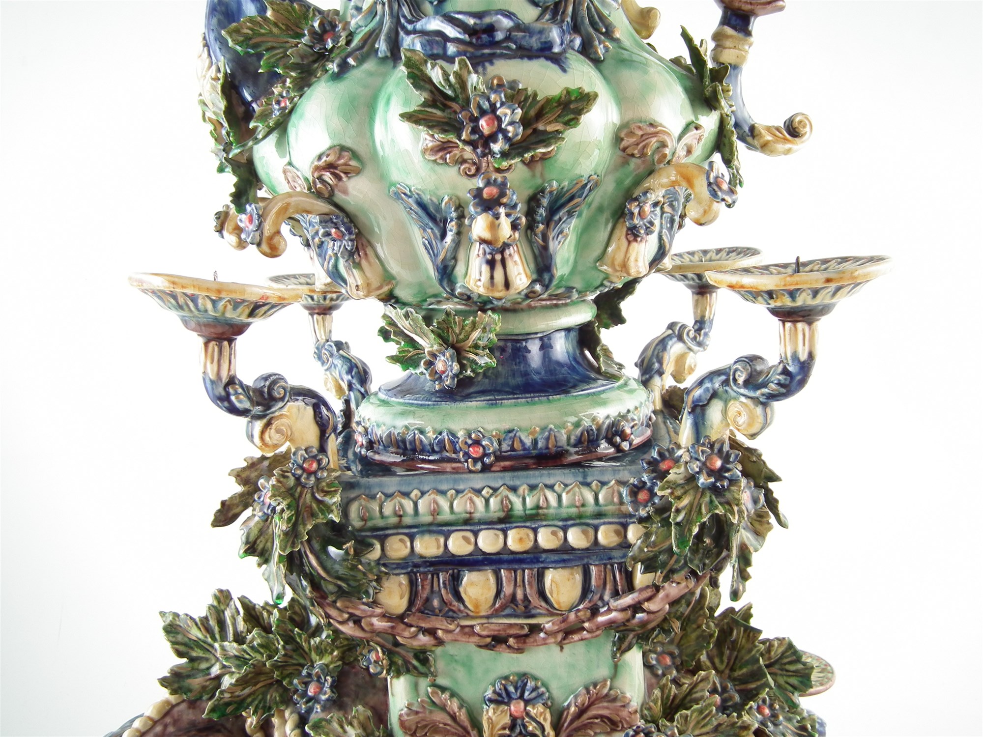 Peter Weldon Majolica elephant samovar "Loxodonta Africana", the elaborate vessel with winged - Image 16 of 20