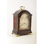 A late 19th century mahogany bracket clock by Kenneth Maclenan, London. With single pad top, brass