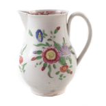 Liverpool Pennington sparrow beak jug circa 1775 - 1780 , painted with flowers, ex-Watney collection