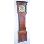 An 18th century oak longcase clock by John Stanyer of Nantwich. With straight stepped pediment,