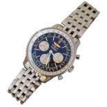 Gent's Breitling Navitimer 01 Chronograph stainless steel wristwatch , black dial with luminous