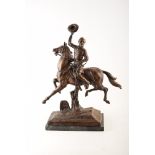 A large bronze sculpture entitled 'Sheridan's Ride 1878'. Depicting General Sheridan on a