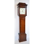 A late 18th century mahogany longcase clock by Snelling, Alton. With stepped caddy top pediment,