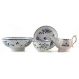 Liverpool Pennington tea-bowl and saucer circa 1780 painted with under-glaze blue flowers, also a