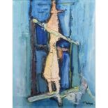 Tadeusz Was (1912-2005), Figure, signed, mixed media, 35 x 26cm, 13.75 x 10.25in. Artists' Resale