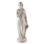 Copeland Parian figure of Beatrice, with picked out gilt details, the base marked 'Pub. March 1