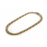 18ct white and yellow gold collarette necklace, alternating white and yellow gold curved bar and