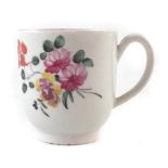 Liverpool Pennington coffee cup circa 1775 - 1780, painted with flowers, ex-Watney collection with