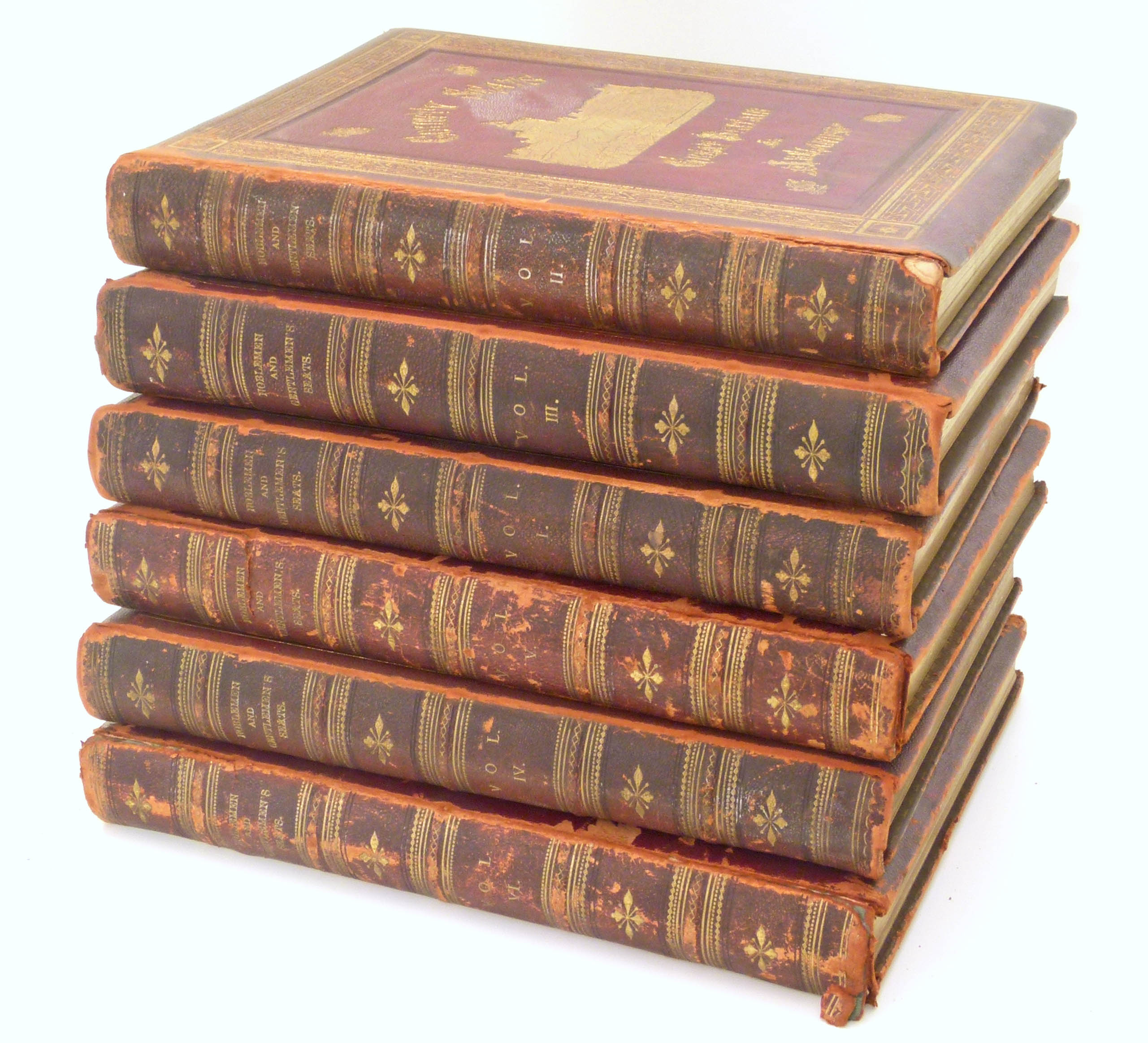 Six volumes of "Country Seats, Great Britain & Ireland Noblemen and Gentlemen" Unfortunately we